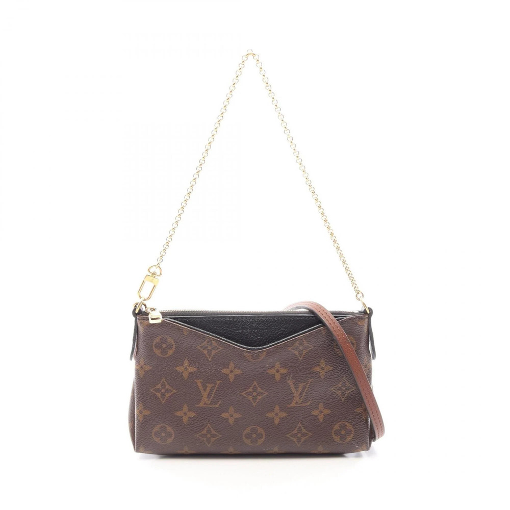 Louis Vuitton LOUIS VUITTON Pallas Clutch 2-Way Handbag, Coated Canvas and Le...